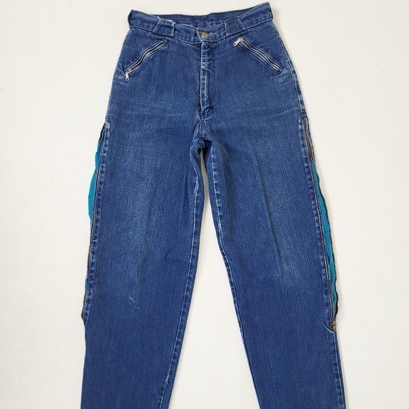 90's Denim Jeans Workwear Carpenter Zippers Tapered - Picture 9 of 11